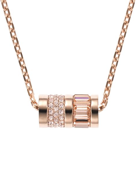 michael kors barrel necklace rose gold